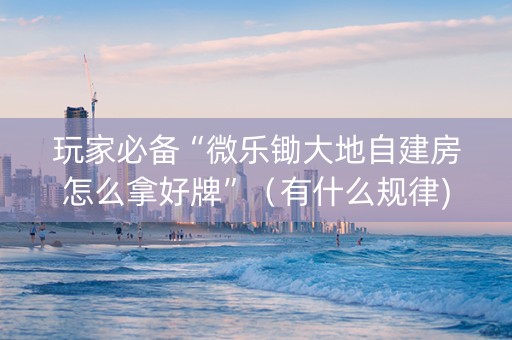 玩家必备“微乐锄大地自建房怎么拿好牌”（有什么规律)