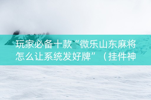 玩家必备十款“微乐山东麻将怎么让系统发好牌”（挂件神器)