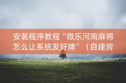 安装程序教程“微乐河南麻将怎么让系统发好牌”（自建房怎么拿好牌)
