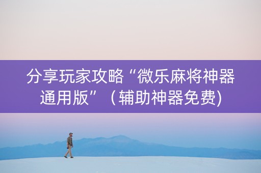 分享玩家攻略“微乐麻将神器通用版”（辅助神器免费)