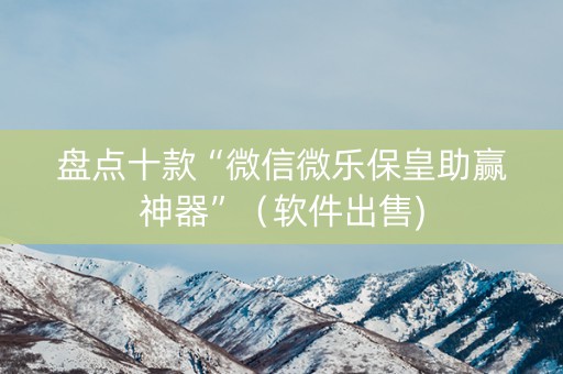 盘点十款“微信微乐保皇助赢神器”（软件出售)