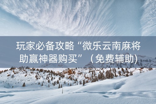 玩家必备攻略“微乐云南麻将助赢神器购买”（免费辅助)