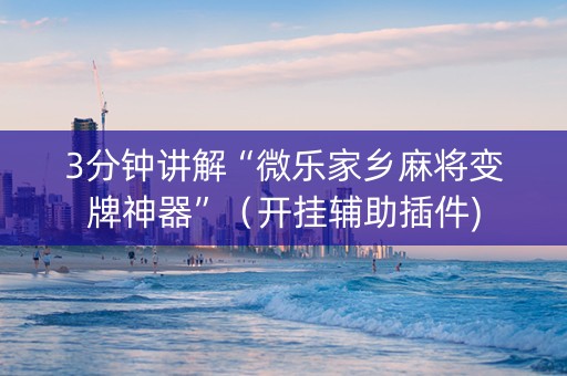 3分钟讲解“微乐家乡麻将变牌神器”（开挂辅助插件)