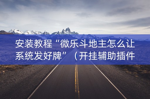 安装教程“微乐斗地主怎么让系统发好牌”（开挂辅助插件)