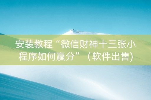 安装教程“微信财神十三张小程序如何赢分”（软件出售)