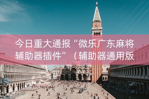 今日重大通报“微乐广东麻将辅助器插件”（辅助器通用版)