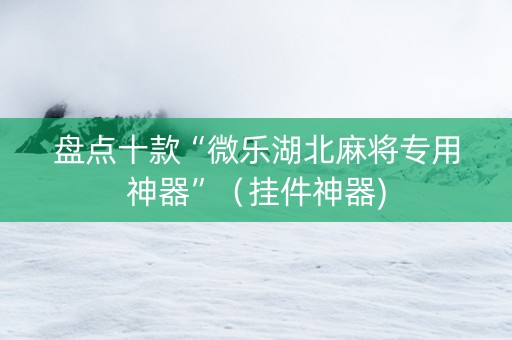 盘点十款“微乐湖北麻将专用神器”（挂件神器)
