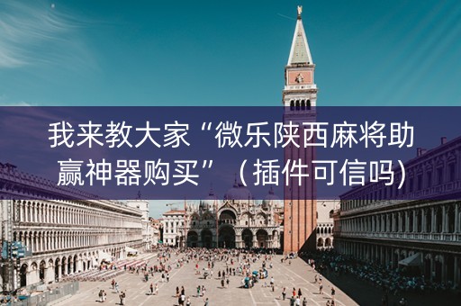 我来教大家“微乐陕西麻将助赢神器购买”（插件可信吗)