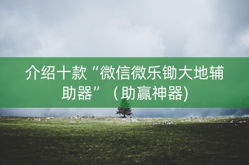 介绍十款“微信微乐锄大地辅助器”（助赢神器)