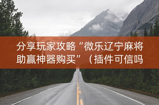 分享玩家攻略“微乐辽宁麻将助赢神器购买”（插件可信吗)