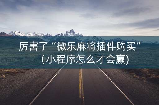 厉害了“微乐麻将插件购买”（小程序怎么才会赢)