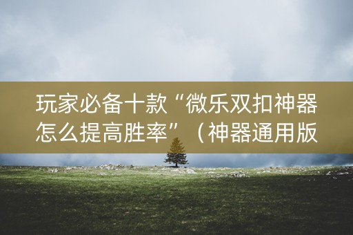 玩家必备十款“微乐双扣神器怎么提高胜率”（神器通用版)