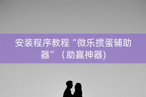 安装程序教程“微乐掼蛋辅助器”（助赢神器)