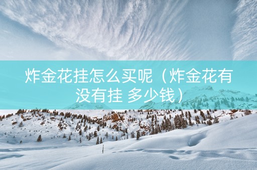 炸金花挂怎么买呢（炸金花有没有挂 多少钱）