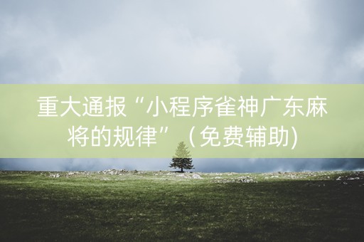 重大通报“小程序雀神广东麻将的规律”（免费辅助)