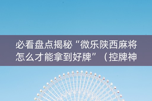 必看盘点揭秘“微乐陕西麻将怎么才能拿到好牌”（控牌神器)