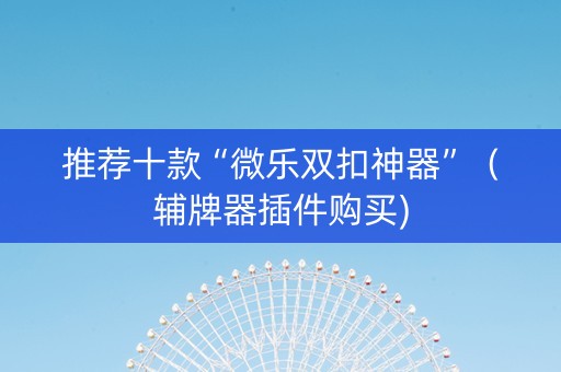 推荐十款“微乐双扣神器”（辅牌器插件购买)