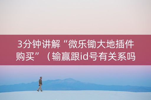 3分钟讲解“微乐锄大地插件购买”（输赢跟id号有关系吗)