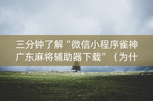 三分钟了解“微信小程序雀神广东麻将辅助器下载”（为什么有人一直赢)