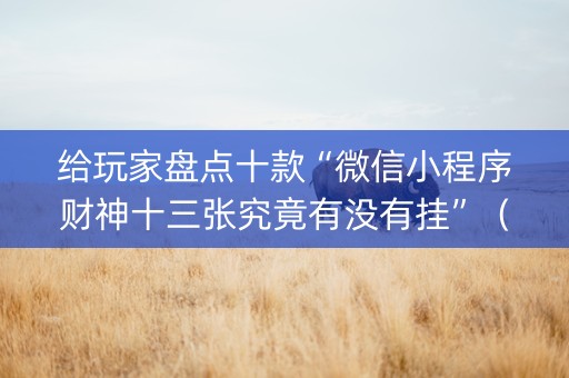 给玩家盘点十款“微信小程序财神十三张究竟有没有挂”（输赢跟id号有关系吗)