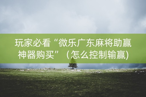 玩家必看“微乐广东麻将助赢神器购买”（怎么控制输赢)