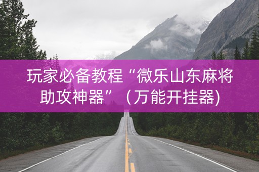 玩家必备教程“微乐山东麻将助攻神器”（万能开挂器)