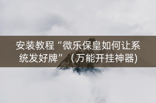 安装教程“微乐保皇如何让系统发好牌”（万能开挂神器)