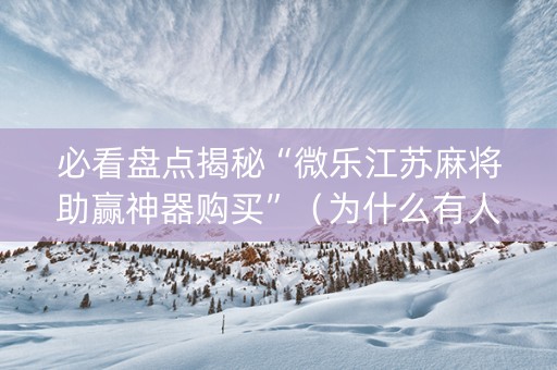 必看盘点揭秘“微乐江苏麻将助赢神器购买”（为什么有人一直赢)