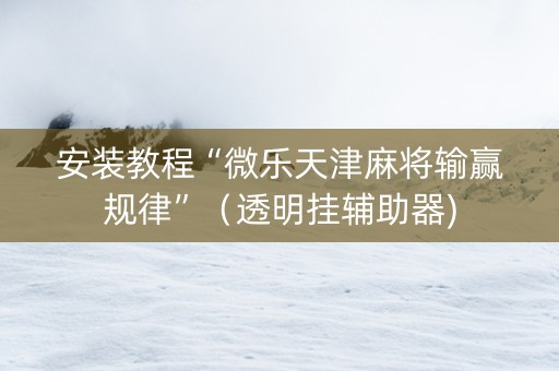 安装教程“微乐天津麻将输赢规律”（透明挂辅助器)