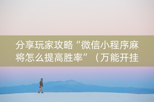 分享玩家攻略“微信小程序麻将怎么提高胜率”（万能开挂器)