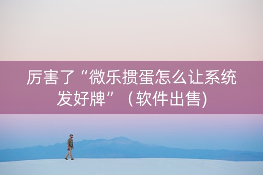厉害了“微乐掼蛋怎么让系统发好牌”（软件出售)