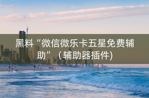 黑料“微信微乐卡五星免费辅助”（辅助器插件)