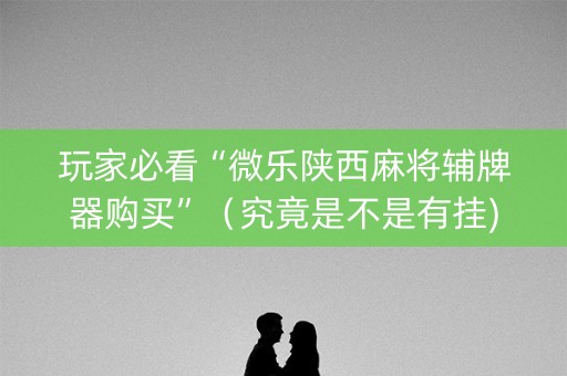 玩家必看“微乐陕西麻将辅牌器购买”（究竟是不是有挂)