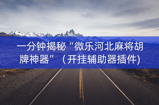 一分钟揭秘“微乐河北麻将胡牌神器”（开挂辅助器插件)