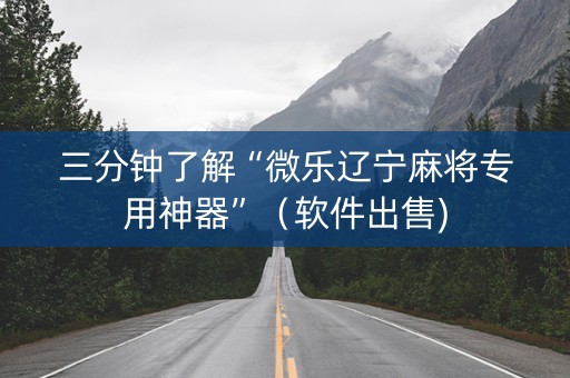 三分钟了解“微乐辽宁麻将专用神器”（软件出售)