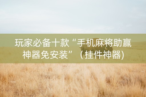 玩家必备十款“手机麻将助赢神器免安装”（挂件神器)