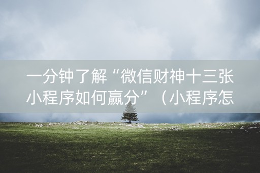 一分钟了解“微信财神十三张小程序如何赢分”（小程序怎么才会赢)