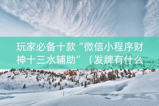 玩家必备十款“微信小程序财神十三水辅助”（发牌有什么规律吗)