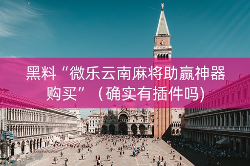 黑料“微乐云南麻将助赢神器购买”（确实有插件吗)