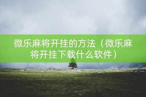 微乐麻将开挂的方法（微乐麻将开挂下载什么软件）