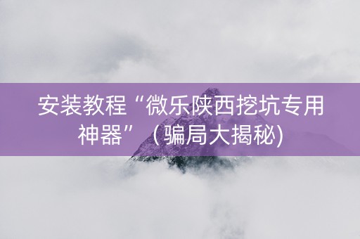 安装教程“微乐陕西挖坑专用神器”（骗局大揭秘)