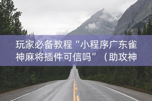 玩家必备教程“小程序广东雀神麻将插件可信吗”（助攻神器)