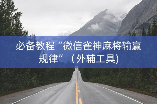 必备教程“微信雀神麻将输赢规律”（外辅工具)