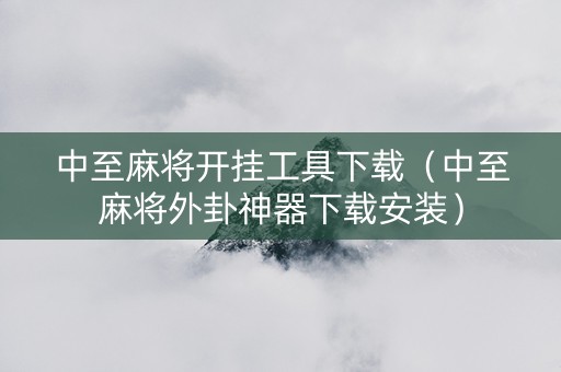中至麻将开挂工具下载（中至麻将外卦神器下载安装）