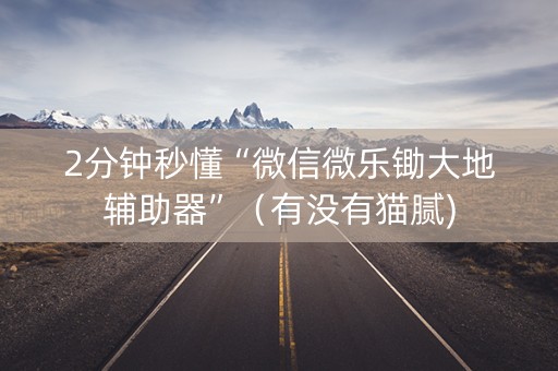 2分钟秒懂“微信微乐锄大地辅助器”（有没有猫腻)