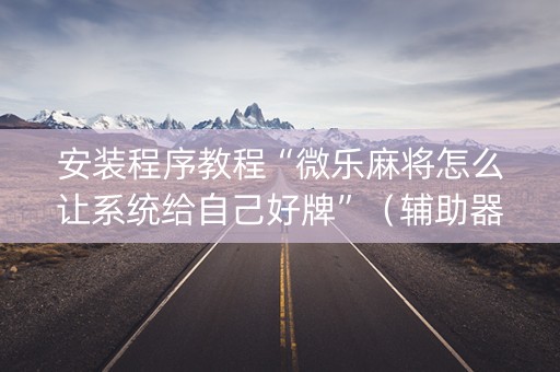 安装程序教程“微乐麻将怎么让系统给自己好牌”（辅助器下载)