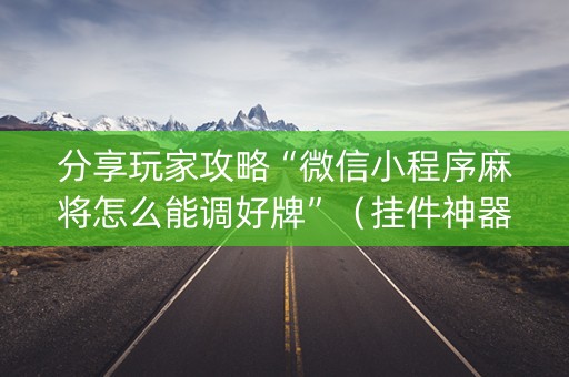 分享玩家攻略“微信小程序麻将怎么能调好牌”（挂件神器)