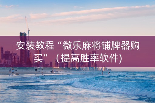 安装教程“微乐麻将铺牌器购买”（提高胜率软件)