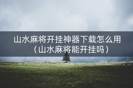 山水麻将开挂神器下载怎么用（山水麻将能开挂吗）