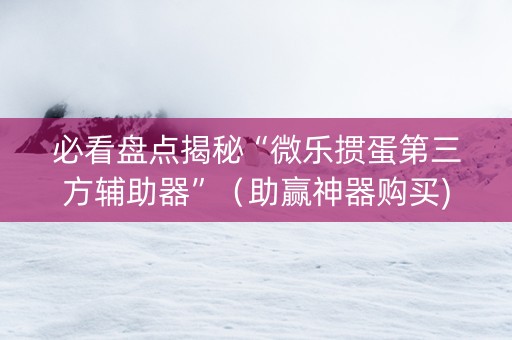 必看盘点揭秘“微乐掼蛋第三方辅助器”（助赢神器购买)